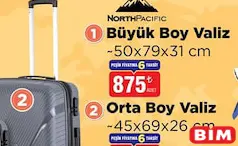 NORTH PACİFİC BÜYÜK BOY VALİZ 50X79X31 CM fiyat ve kampanya bilgisi